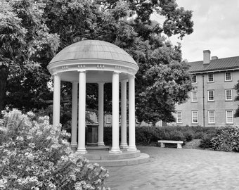 Chapel Hill, Old Well, UNC, Black and White Photography, Wall Art Print