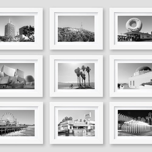 Los Angeles Beach Wall Art Black and White Photography | Etsy