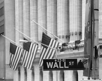 New York Stock Exchange, NYSE, Wall Street, New York Print, Black and White Photography, NYC Wall Art