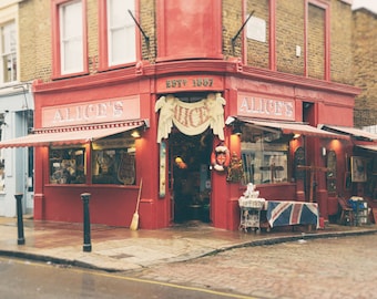 London Print, Portobello Road, Notting Hill, Alice's Antique Shop, London Photography Wall Art