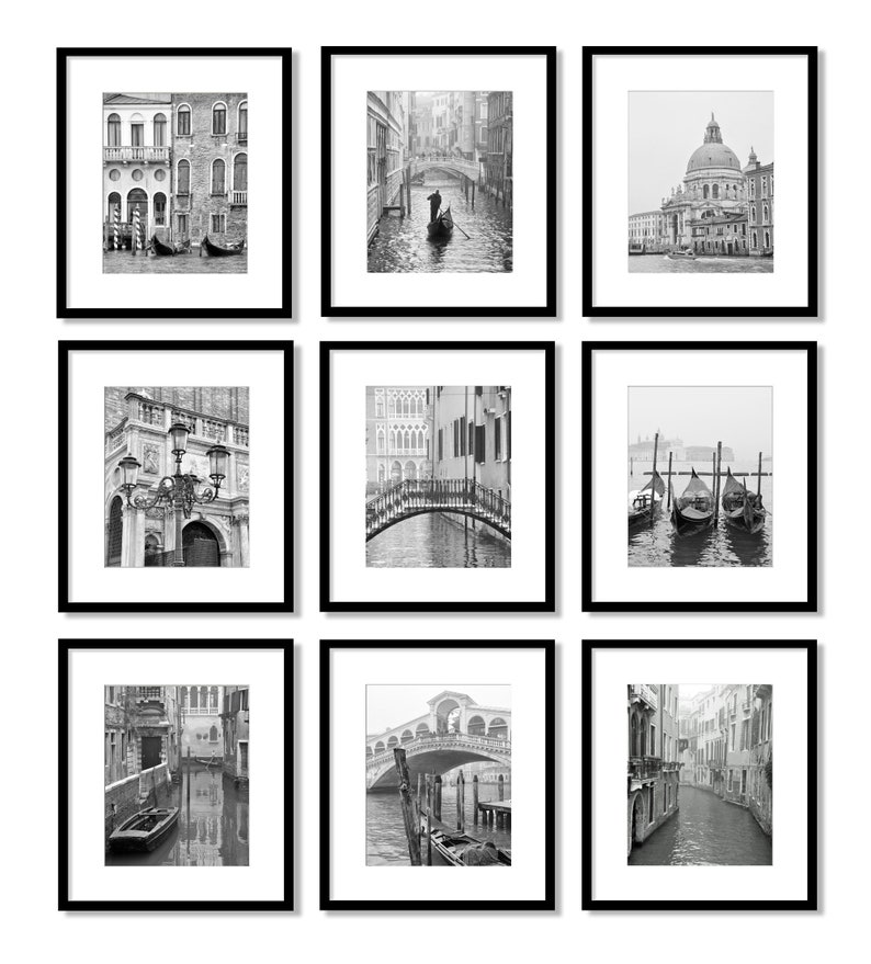 Venice Italy Wall Art Prints Black and White Photography Etsy