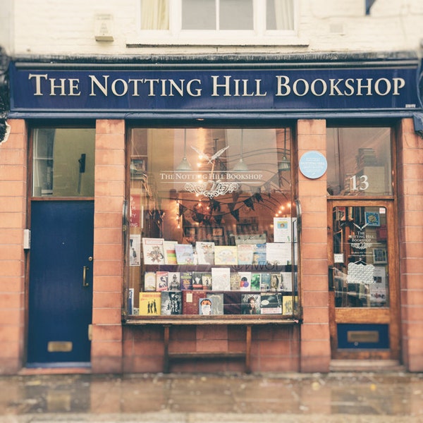 London Photography, Notting Hill Bookshop, Notting Hill Movie, London Wall Art Print, Travel Photo, Movie Lover Gift