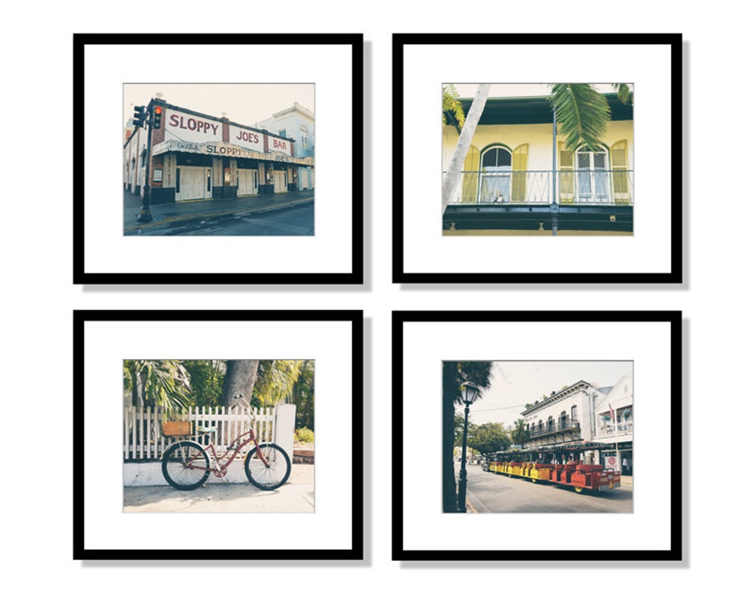 Key West Florida Wall Art Print Set Beach Decor Florida Etsy