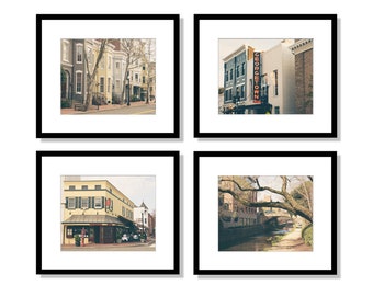 Georgetown, Washington DC, Set of 4 Prints, Wall Art, Fine Art Photography Print