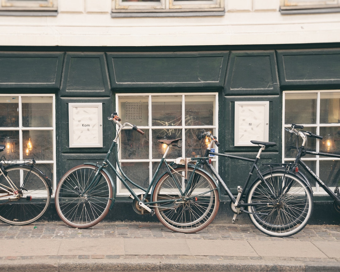 Bicycle Wall Art, Copenhagen Denmark Print, Black and White