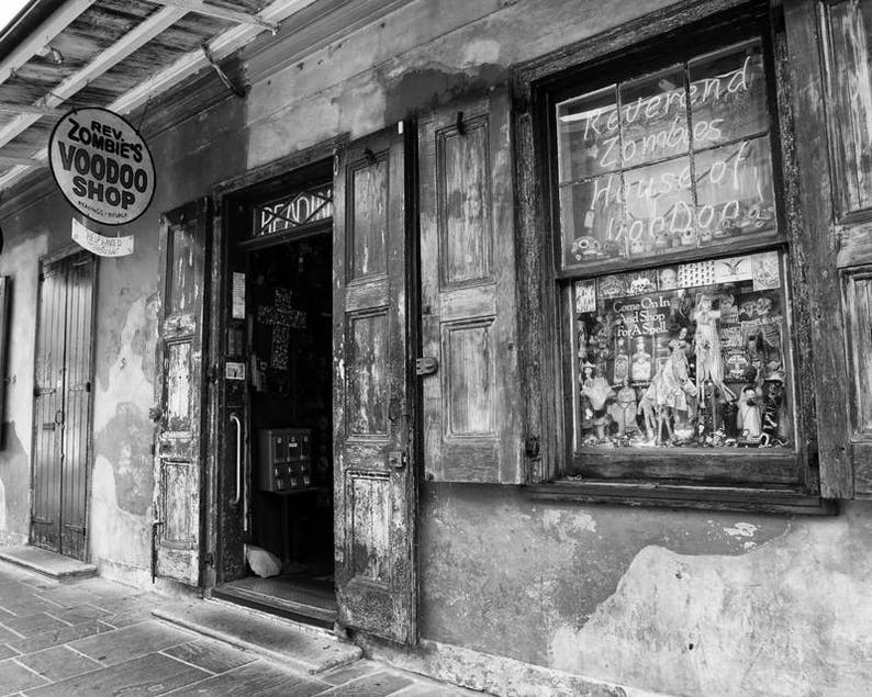 NOLA French Quarter Travel Decor New Orleans Photography New Orleans Wall Art Fine Art Print Rev Zombies Voodoo Shop