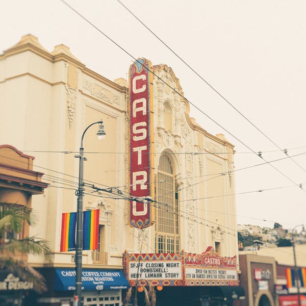 Castro Theatre, San Francisco, California Photography, Black and White, Travel Decor, Fine Art Print, Wall Art