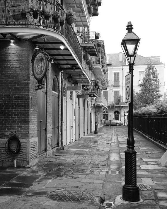 Black and White New Orleans Street Sign Pirates Alley Modern Historic Fine Art Photography Print