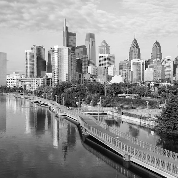 Philadelphia Skyline, Philadelphia Print, Philly, Black and White Photography, Philadelphia Wall Art