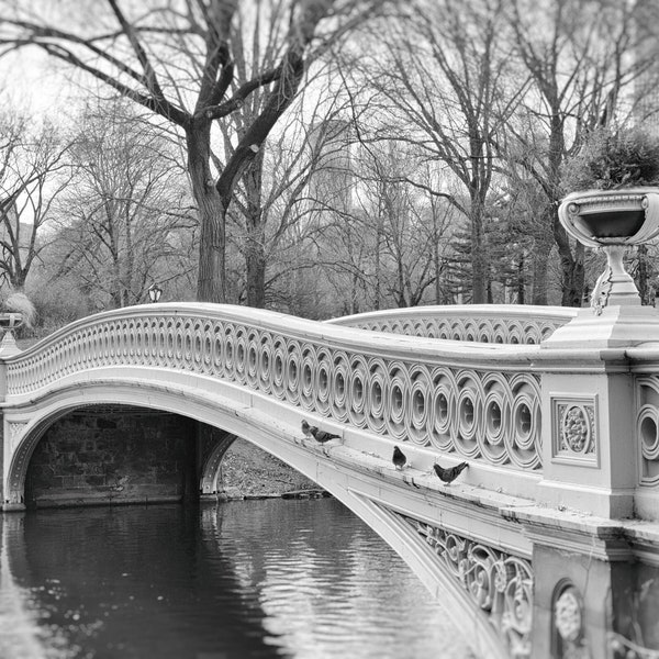 Central Park, Bow Bridge, New York Wall Art, Black and White Photography, NYC, New York City Art, Landscape, Office Decor, New York Gift