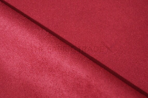 Red Premium Faux Suede Microfiber Upholstery Curtain Car Interior Headline Fabric