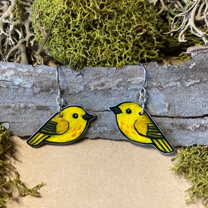 Yellow Warbler Handmade Unique Bird Earrings Birding Birdwatcher Gift