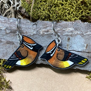 Cedar Waxwing Handmade Unique Bird Earrings Birding Birdwatcher Gift