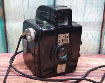 Serviced 1940s Art Deco E Elliott Vista Colour 120 Roll Film Box Camera - Medium Format