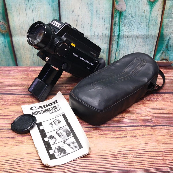 Serviced Canon Auto Zoom 318M Super 8 Movie Cine Camera + Case and Instruction Manual