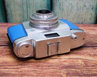 Serviced 1950s Blue Agfa Silette Type 3 35mm Film Camera - 45mm F2