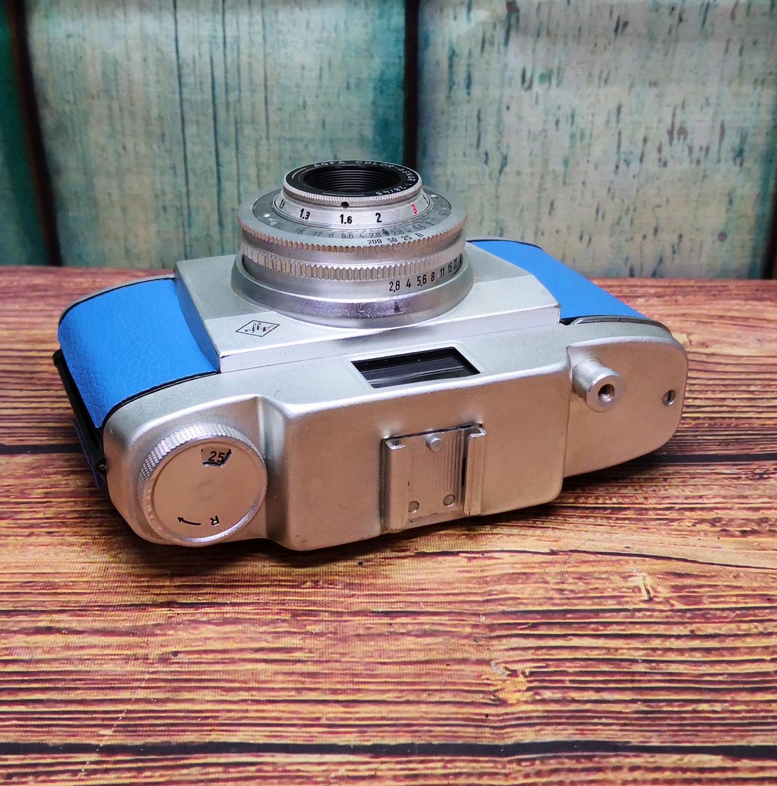 Serviced 1950s Blue Agfa Silette Type 3 35mm Film Camera - 45mm F2