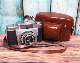 Serviced 1950s Agfa Silette 35mm Film Camera - 45mm f2.8 Lens + Case