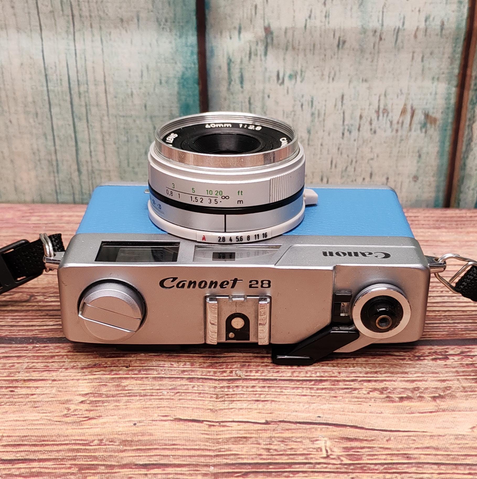 Serviced 1970s Blue Canon Canonet 28 35mm Film Camera - 40mm F2.8