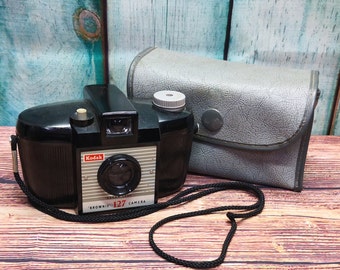 Serviced 1950s Kodak Brownie 127 Roll Film Camera + Case