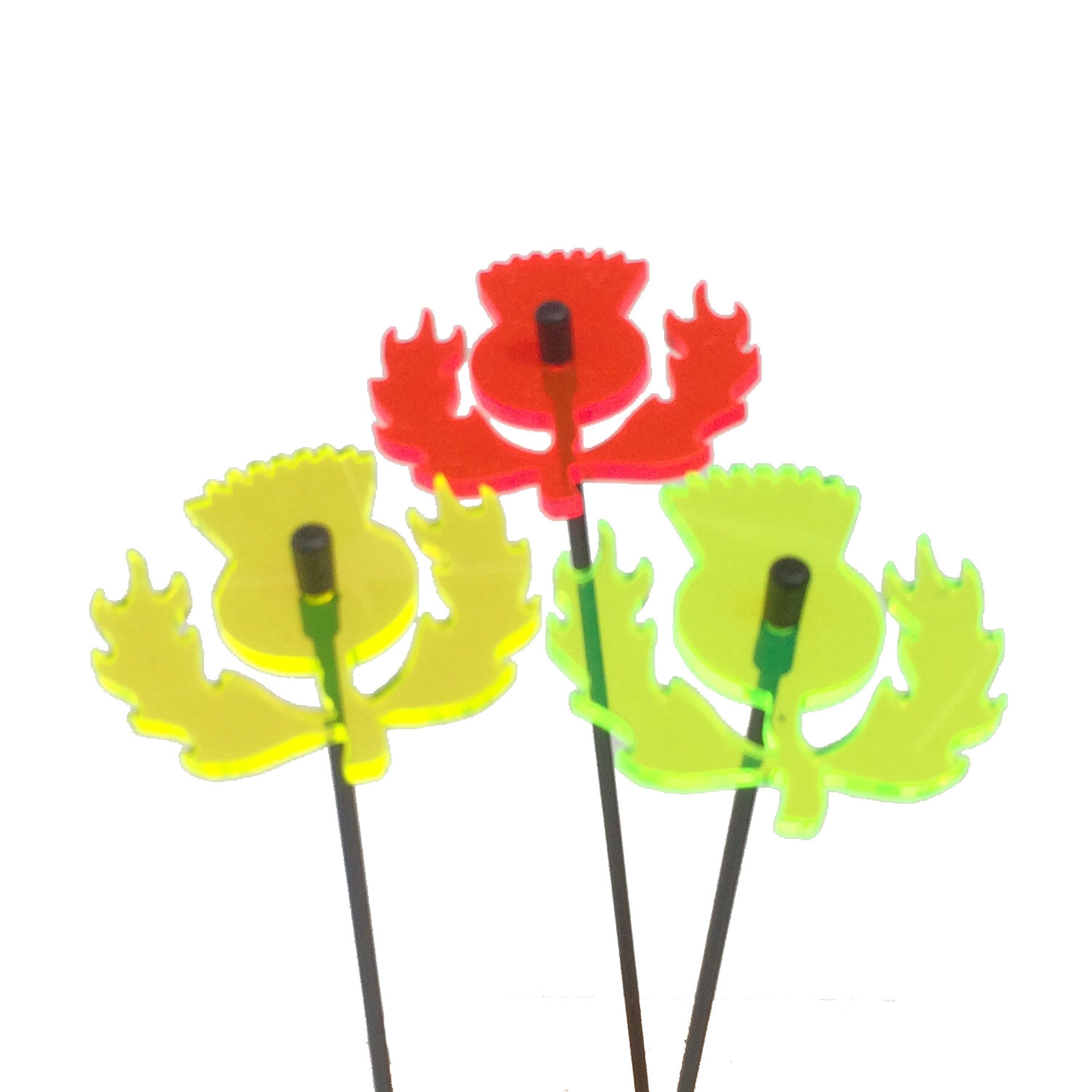 Garden Ornaments Scottish Thistle Set of 3 Small Decorative Etsy UK