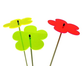 Sun Catcher Garden Decor 3er Set Sonnenfänger Garten Stecker, Statuen, Figuren 75cm hohe Blumen Dekoration für Garten, Balkon oder Terrasse