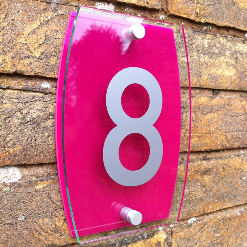 Personalised House Number Sign Premier Quality Glass Look Etsy
