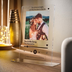 Personalized Photo Song Acrylic Plaque: Custom Music Gift, Acrylic Stand