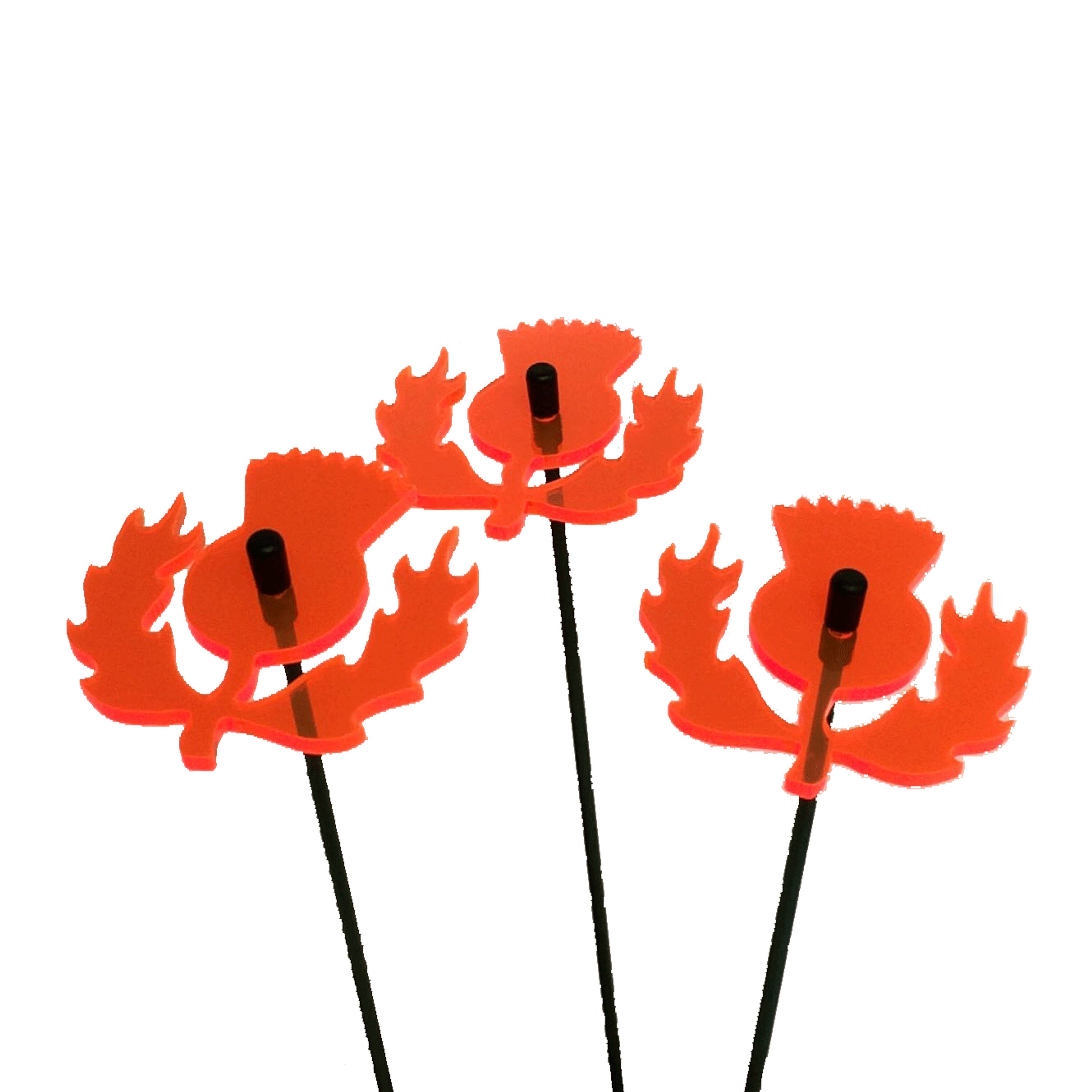 Garden Ornaments Scottish Thistle Set of 3 Small Decorative Etsy