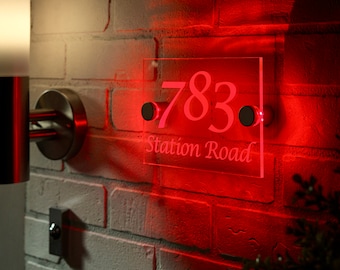 Personalized LED House Sign: Illuminated Address Plaque, Choose Shape ...