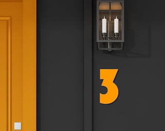Bauhaus Akryl Husnummer 3: Art Deco Flytande Dörrskylt, Välj Storlek, Färg