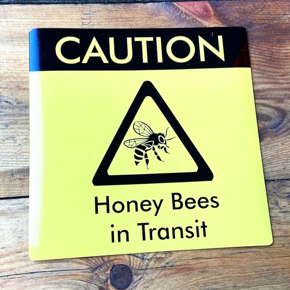 Bees in Transit Magnetic Sign, Square Beekeeping Vehicle Warning, 195 x 195mm
