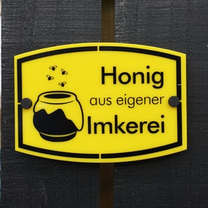 Imkerei lokalen Honig zum Verkauf Schild Honig aus eigener Imkerei Bienenstock Ausrüstung beinhaltet Befestigungen wesentliche Imkereibedarf