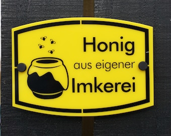 Local Honey For Sale Sign, German Acrylic Beekeeper Sign