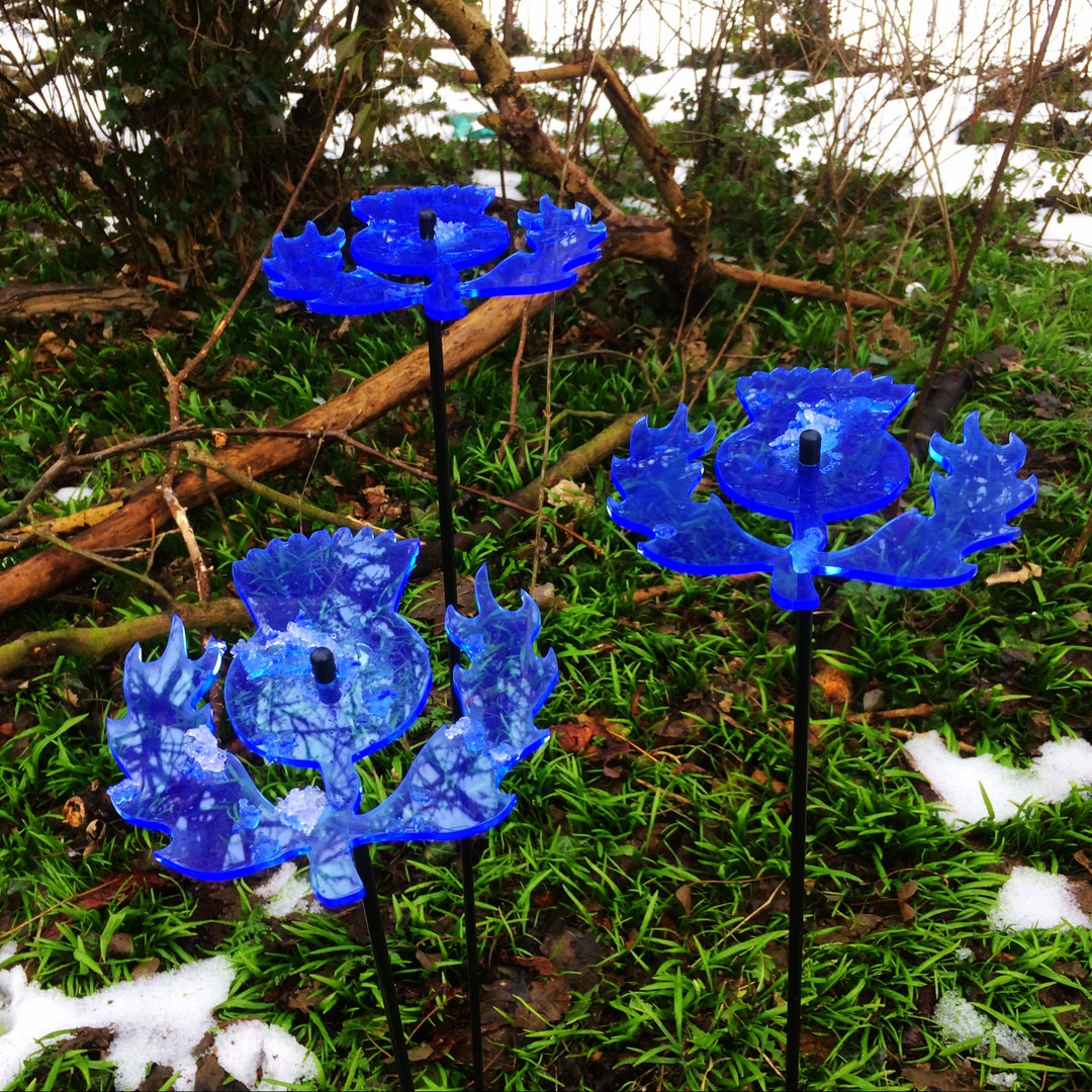 Gartenschmuck Schottische Distel, Set Von 3 Großen Dekorativen