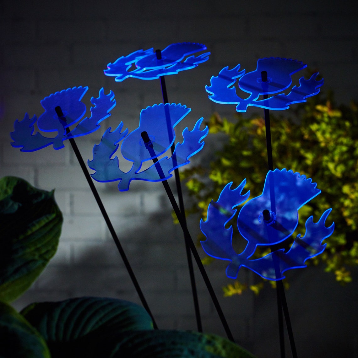 Garden Ornaments Scottish Thistle Set of 5 Large Decorative Etsy