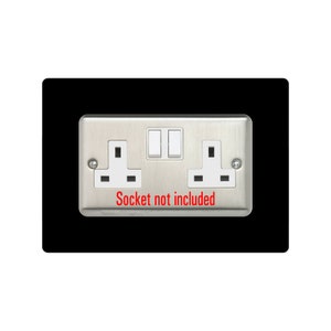 Double Socket Surround, square acrylic back panel finger plate, decorative frame for neat and tidy finish