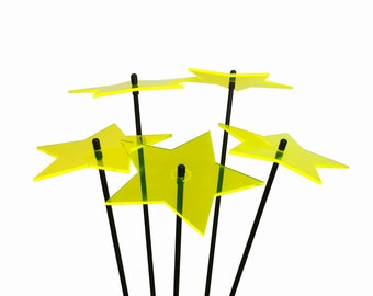 Star SunCatcher Gartenstecker (5er Set) - 75 cm leuchtende Acrylverzierungen, Farbe wählen