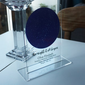 Plaque personnalisée ciel nocturne sur mesure Cadeau parfait Choisissez votre date et lieu Fait sur commande Collection sur mesure taille au choix