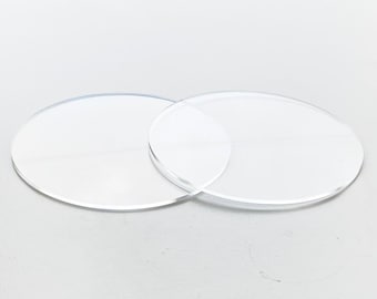 Set of 2 Cake Disc Boards 6 to 10 Inch Clear Glossy Acrylic Round Disk - 1/8 or 0.12 inch Thick for Professional Cake Presentation Baking