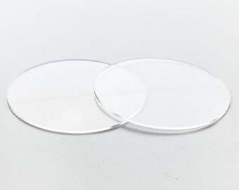 Set of 2 Cake Disc Boards 6 to 10 Inch Clear Glossy Acrylic Round Disk - 1/8 or 0.12 inch Thick for Professional Cake Presentation Baking