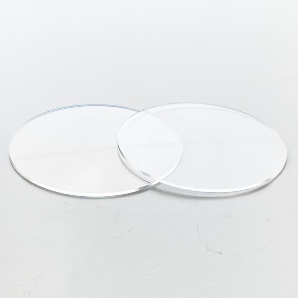 Set of 2 Cake Disc Boards 6 to 10 Inch Clear Glossy Acrylic Round Disk - 1/8 or 0.12 inch Thick for Professional Cake Presentation Baking