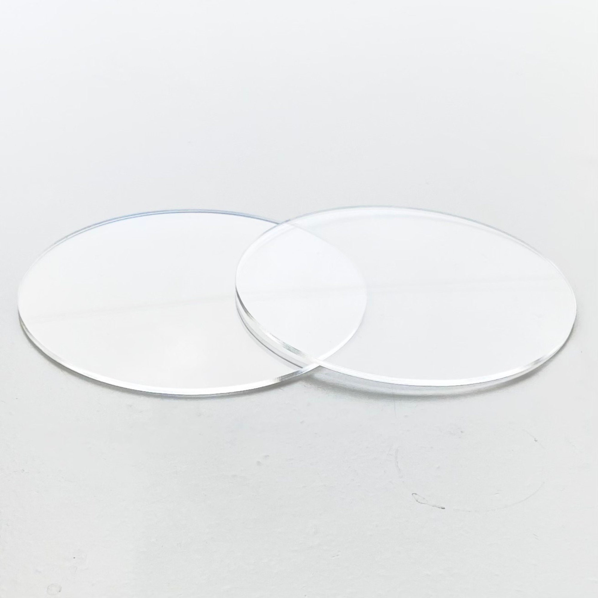 ONE Laser Cut Clear Acrylic Blank Round Disc: Smooth Edge Transparent Plexiglass  Circle 1/4 inch (6 mm) thick