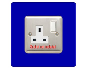 Single Socket Surround, square, acrylic back panel or finger plate, light switch plug