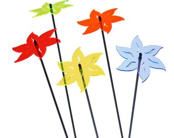 Sun Catcher Garden Decor 5er Set Sonnenfänger Garten Stecker, Statuen, Figuren 75cm hohe Blumen Dekoration für Garten, Balkon oder Terrasse