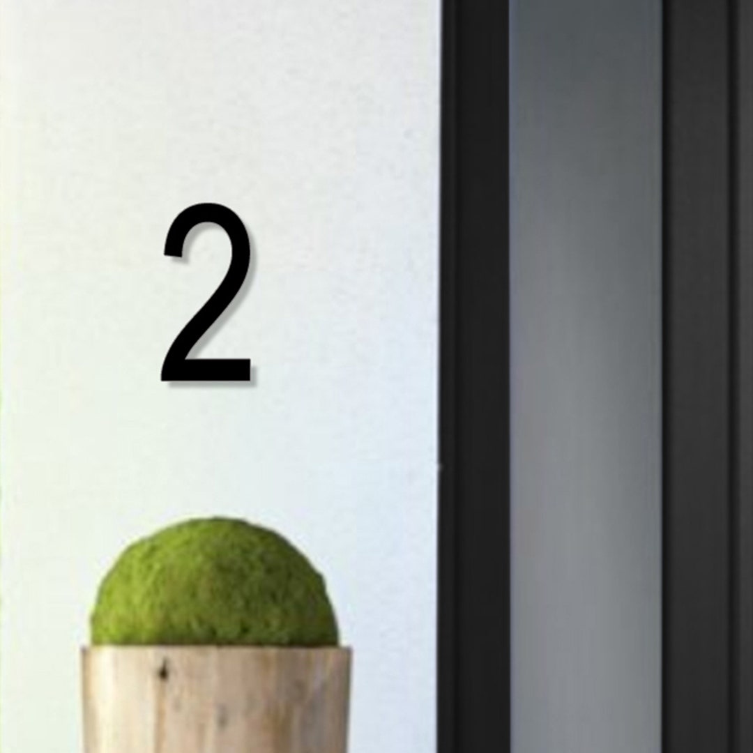 House Number 2 ARIAL Door Numbers 3 Sizes 15, 20, 25cm / 5.9, 7.8, 9 ...