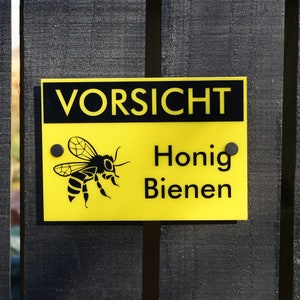 Imkerei-Warnschild Vorsicht Honig Bienen, Bienenstockschutzausrüstung mit Befestigungen Unverzichtbares Imkereizubehör Geschenk für Imker
