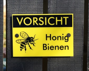 Beekeeping Warning Sign Vorsicht Honig Bienen, Hive Protection Equipment Includes Fixings Essential Beekeeping Supplies Gift for Beekeepers