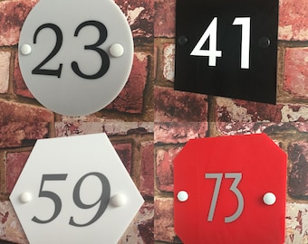 personalised acrylic HOUSE SIGN PLAQUE with house number | door modern effect