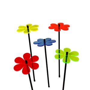 Tuinornament madeliefje, set van 5 middelgrote decoratieve tuinpalen, tuinaccessoire, geweldig tuincadeau
